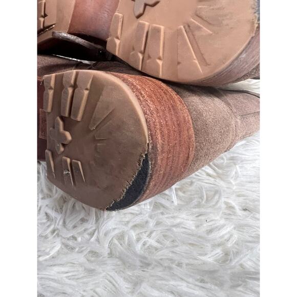 Tory Burch Womens Eloise Short Brown Suede Zip Up Booties Ankle Boots Sz 7M READ - Picture 10 of 11